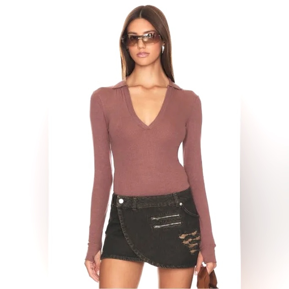 Free People Do It Right Bodysuit in the color Hickory.  NWT size Medium.